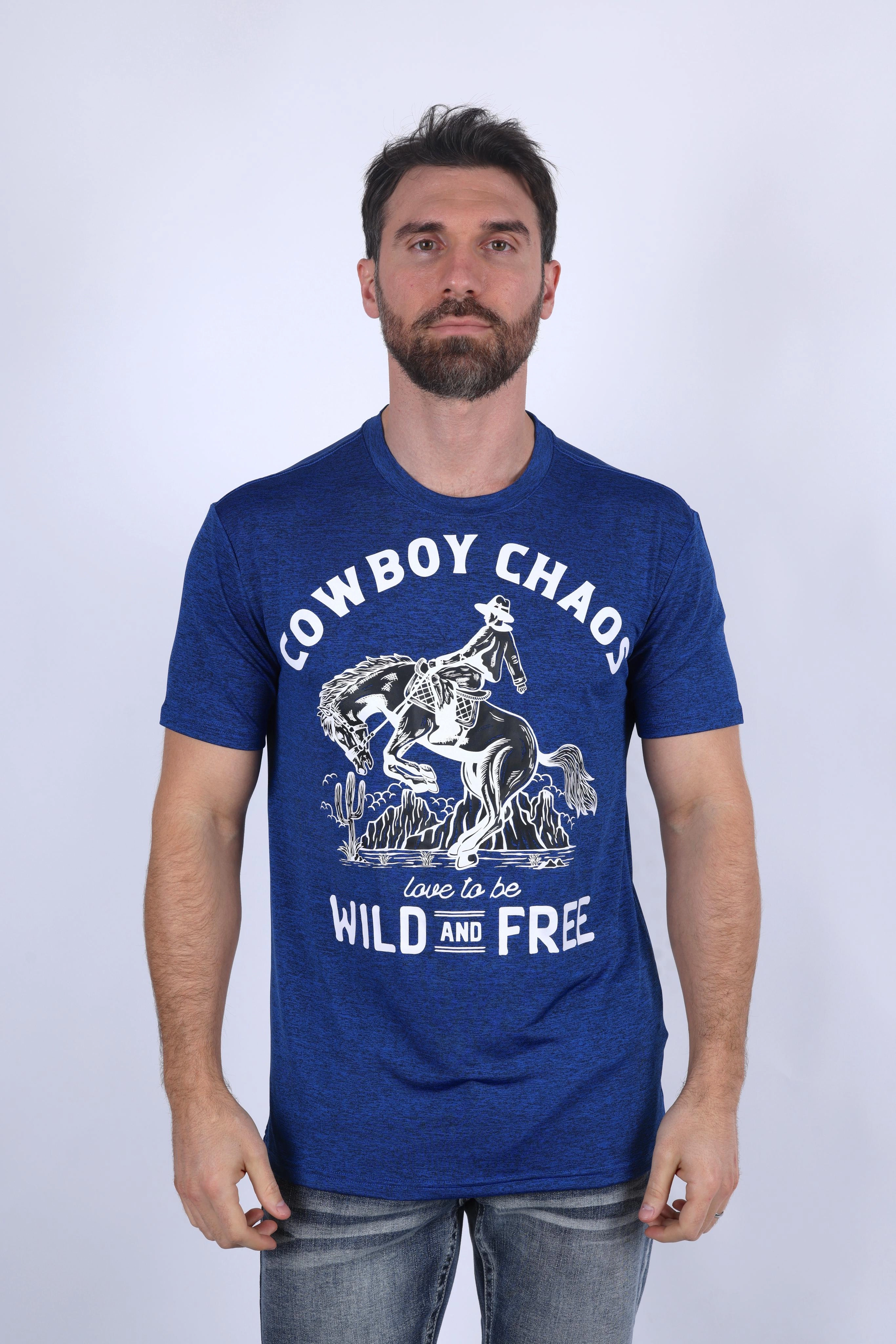 Gym workout Modern and Soft Mens Performance Fabric Modern Fit Stretch Rodeo T-Shirt