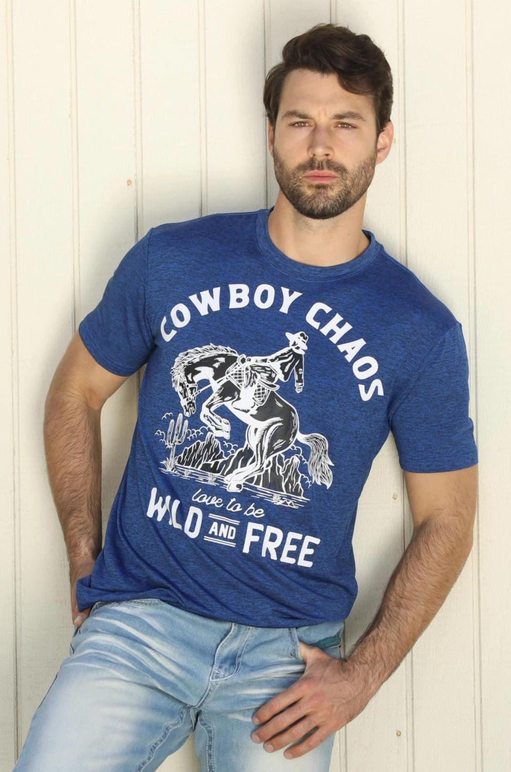 Mens Performance Fabric Modern Fit Stretch Rodeo T-Shirt comfortable top