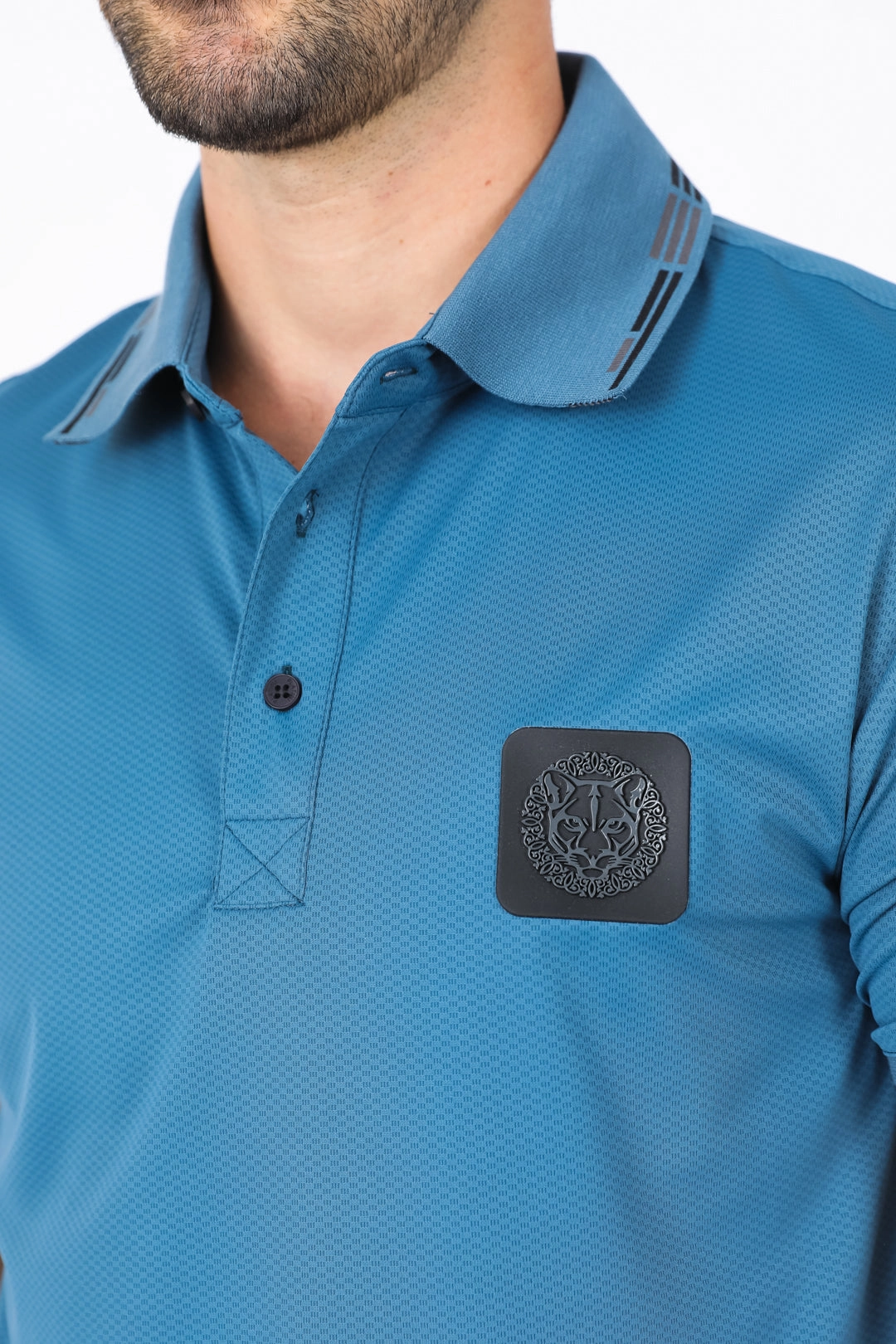 Comfortable Layering Weekend Comfort Mens Modern Fit Stretch Cotton Teal Polo