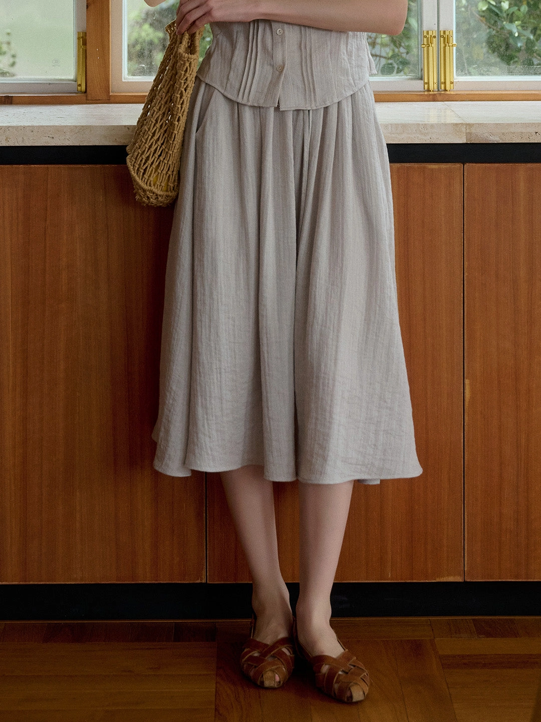 Ruth A-Line Lyocell Linen Skirt Chill Comfort Walk Friendly