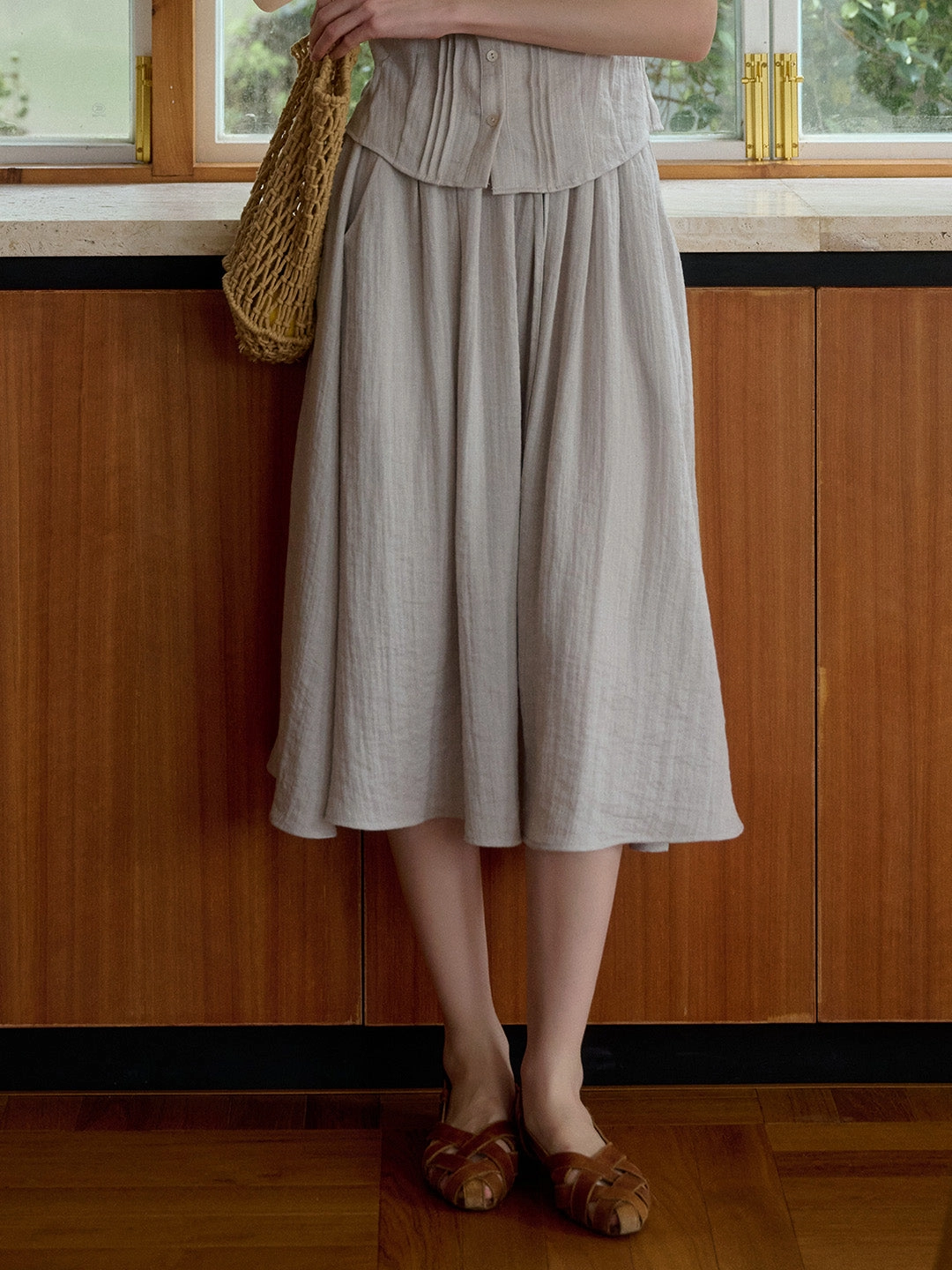 Daily Comfort Fit Ruth A-Line Lyocell Linen Skirt