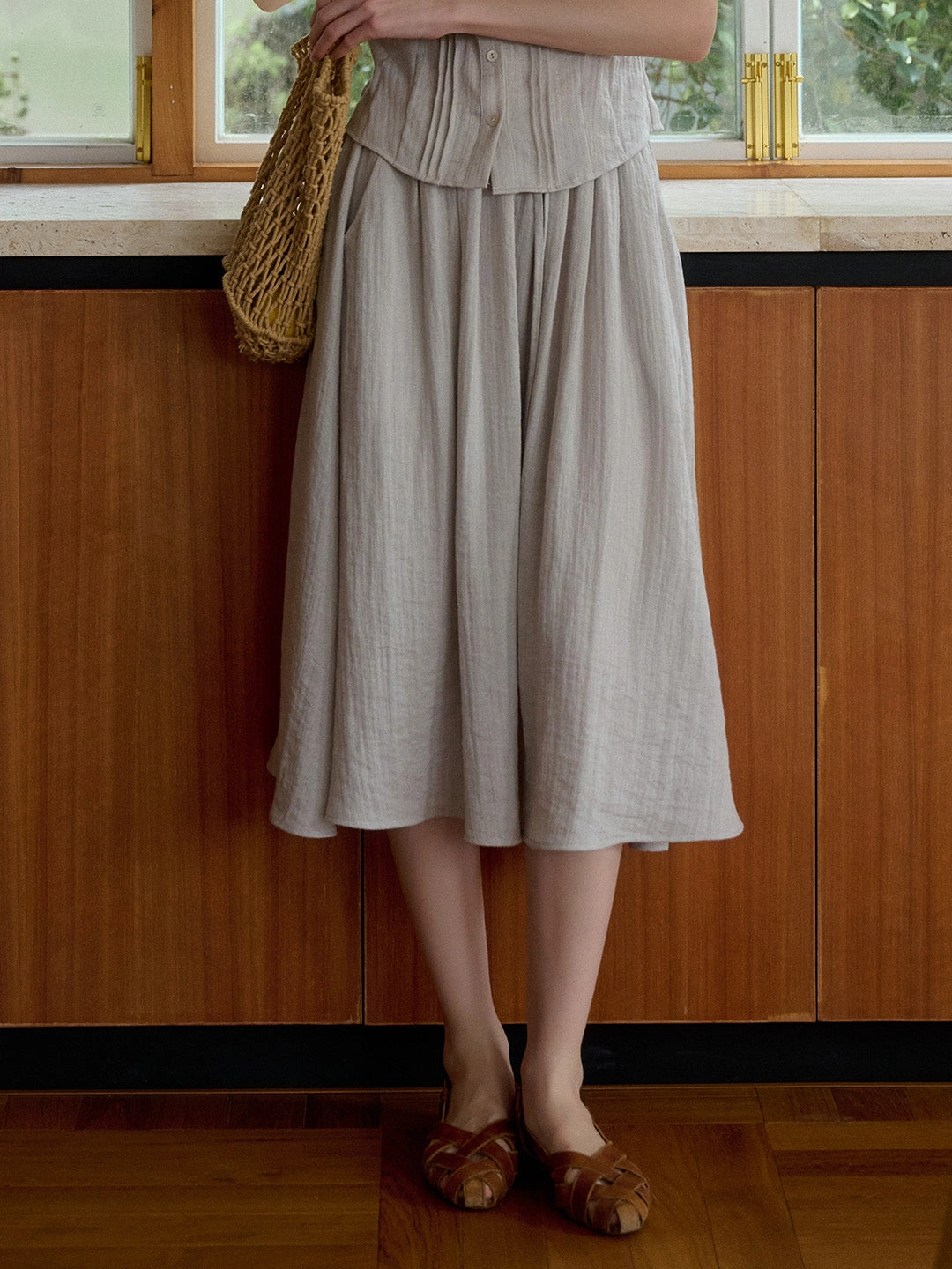 Ruth A-Line Lyocell Linen Skirt Comfy Material