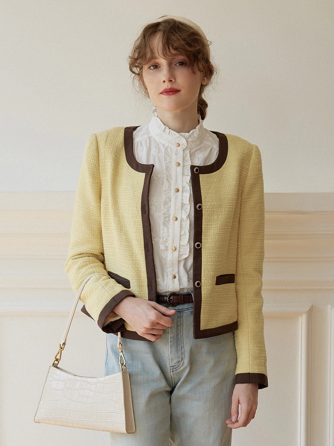 Catherine Yellow Tweed Jacket Code Soul Fire Core