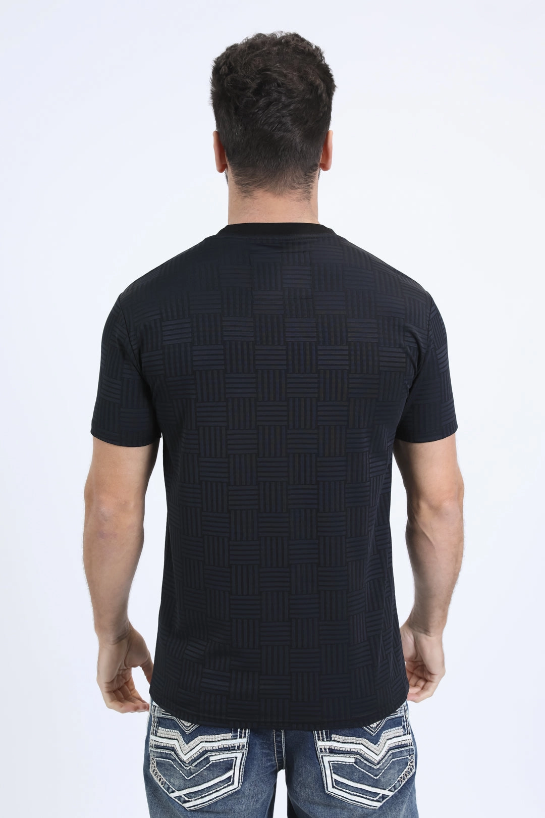 Mens Modern Fit Cotton Stretch Black T-Shirt Breathable Performance Wear ComfortFirst