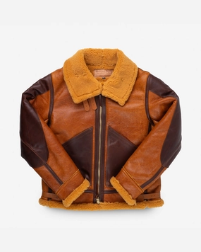 Reinforced Shoulder Panels Cool Climate Iron Heart x Simmons Bilt Type B-3 Flight Jacket - Vintage Yellow