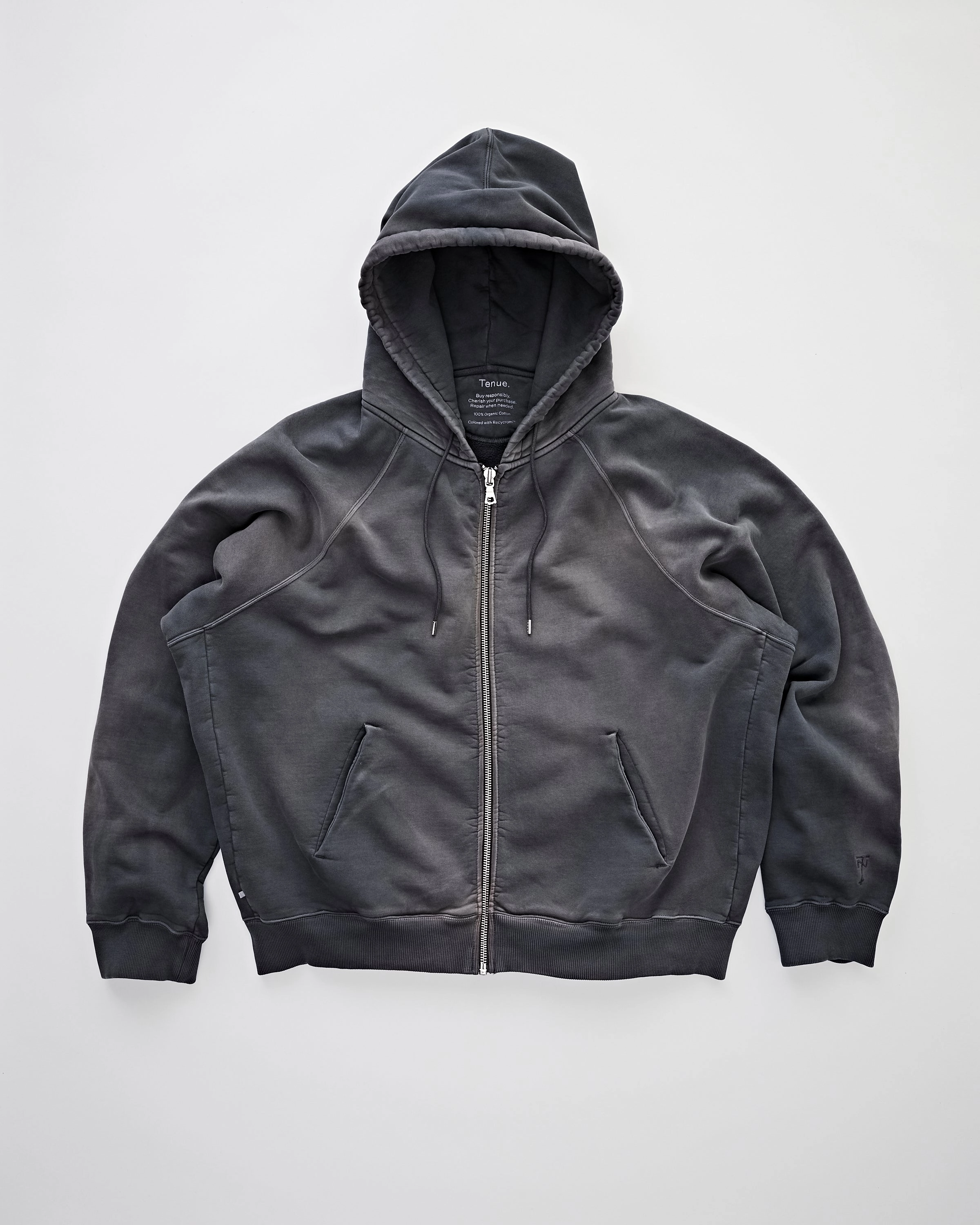 Casual Wear Fashionable Skirt Chris Zip Hoodie Faded Black