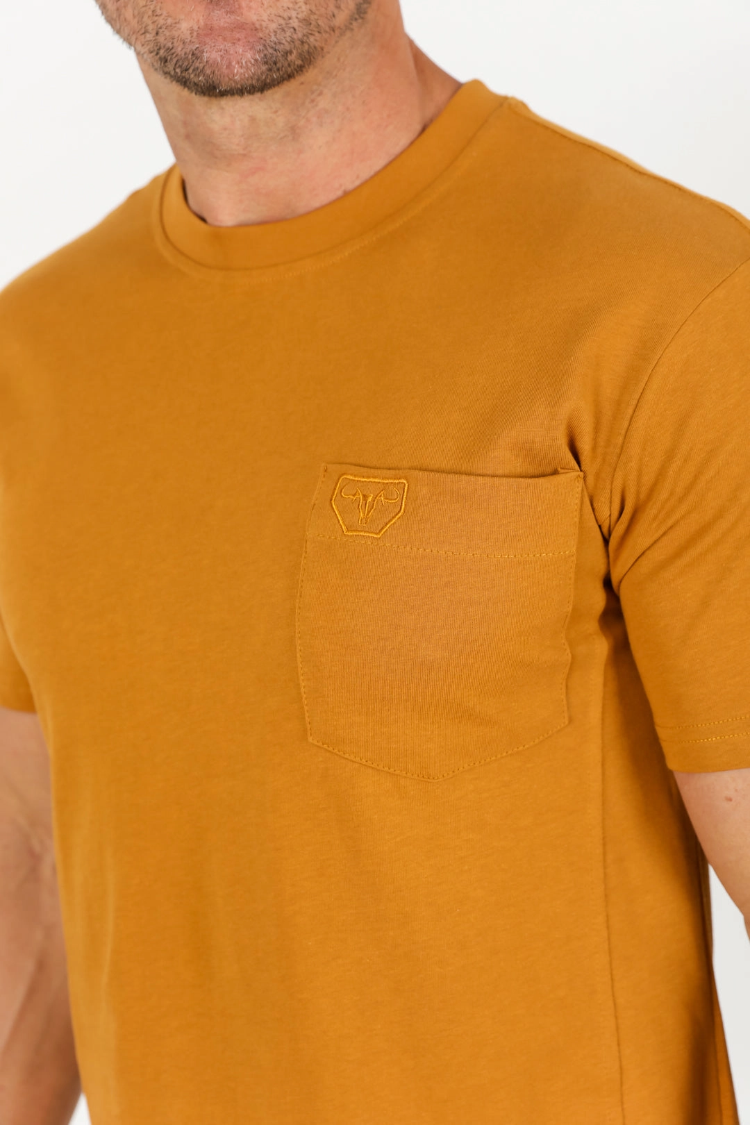 Natural Fiber Blend Classic Cotton Knit Camel T-Shirt
