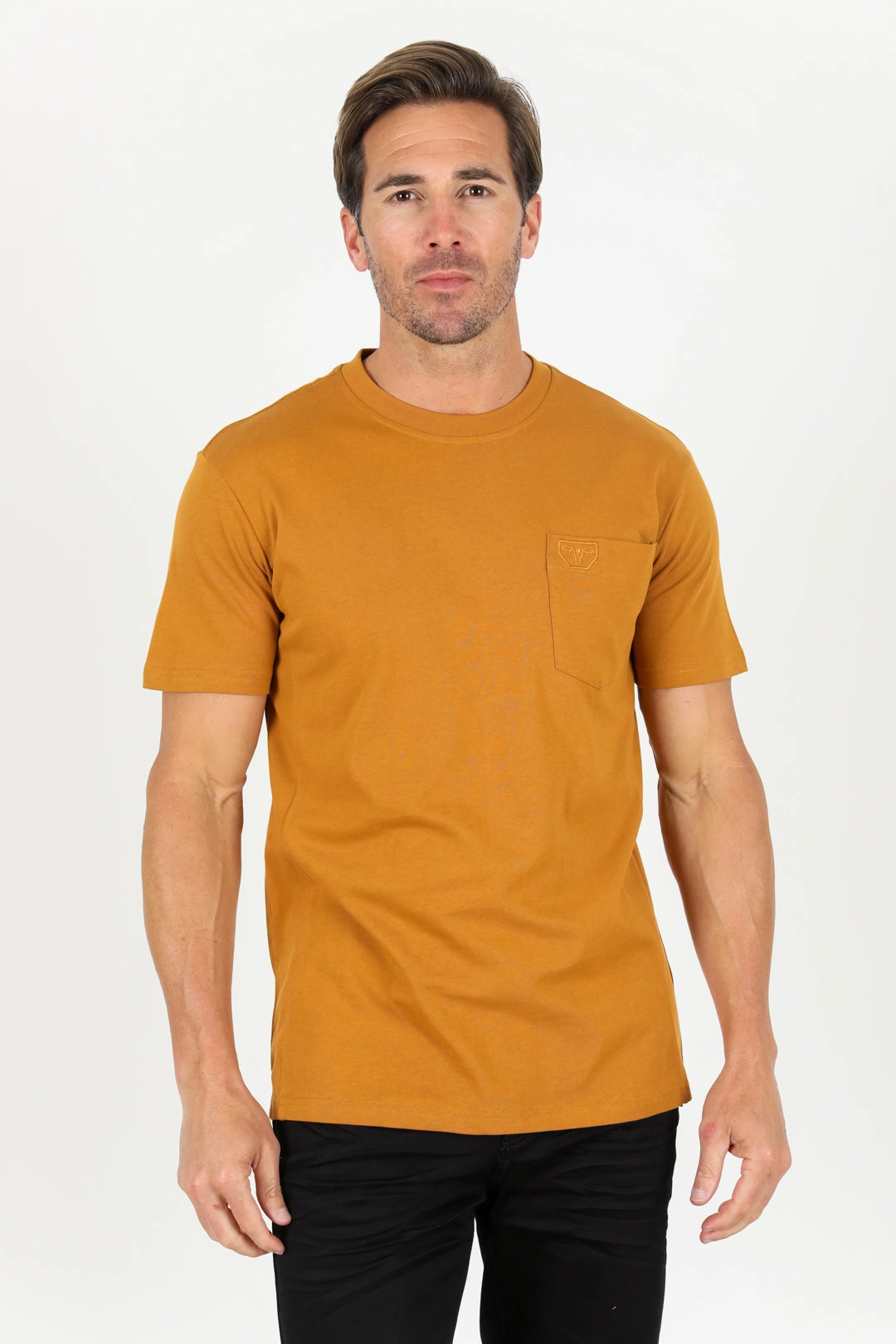 Classic Cotton Knit Camel T-Shirt Fun and Comfortable Round neck simplicity