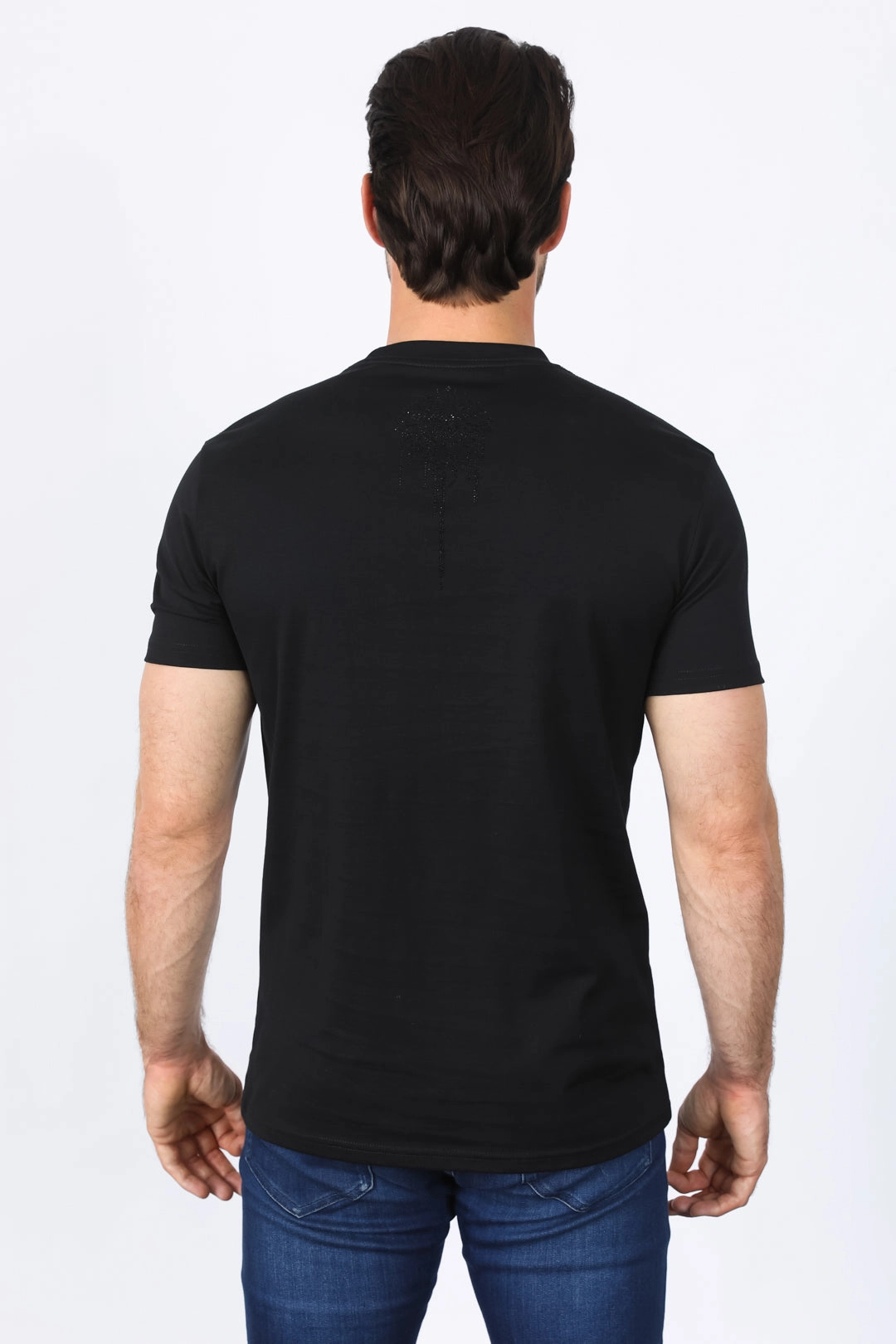 Mens Modern Fit Stretch Crystals T-Shirt Perfect Layer Wear