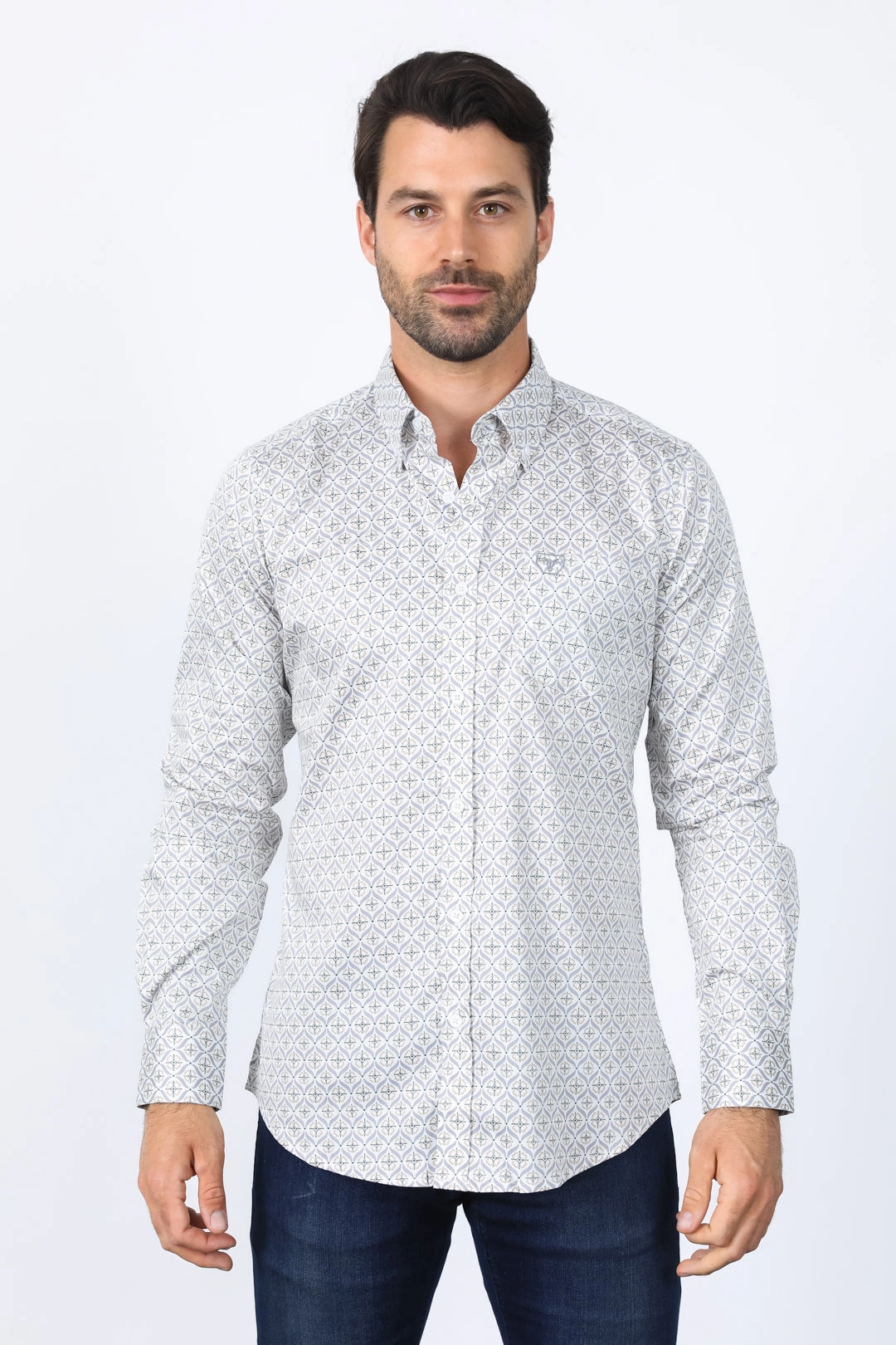 Mens Satin Cotton Modern Fit White Long Sleeve Shirt Wrinkle Resistant Material Anti-static