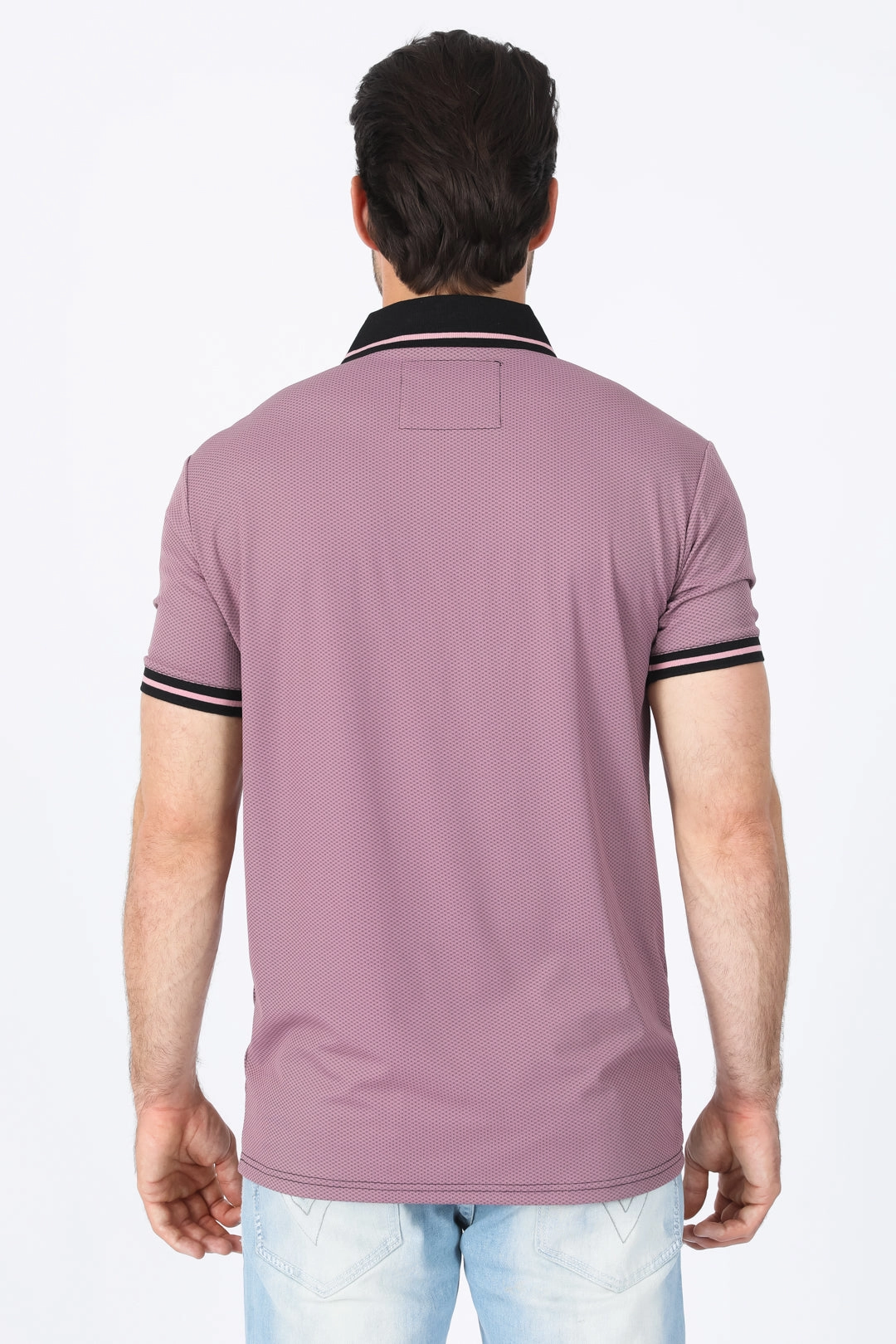 Timeless Wear Breathable mesh Mens Modern Fit Stretch Cotton Salmon Polo