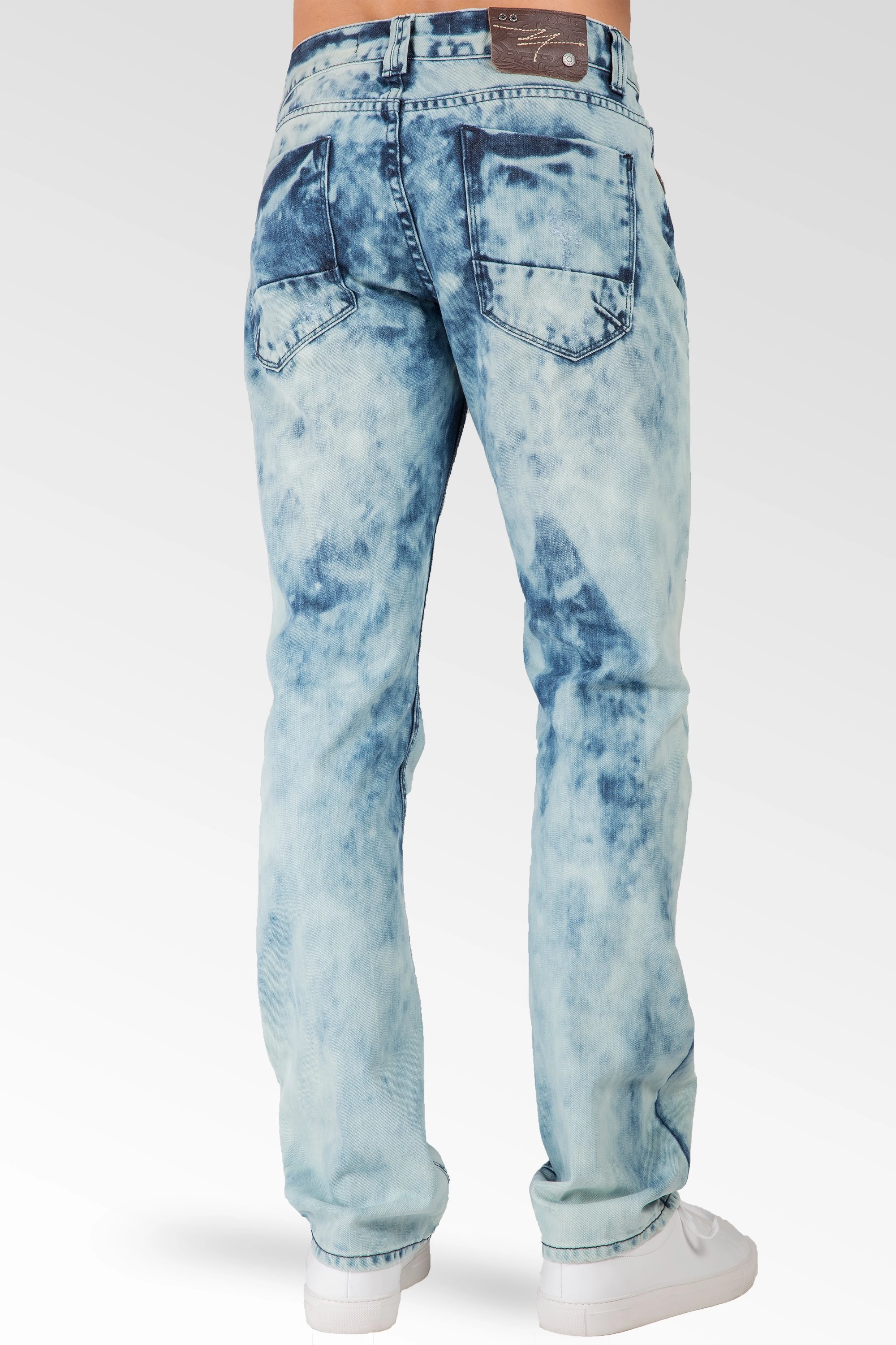 Fashionable Look Slim Straight Blue Lava Washed Premium Denim Signature 5 Pocket Jeans Ripped & Repaired