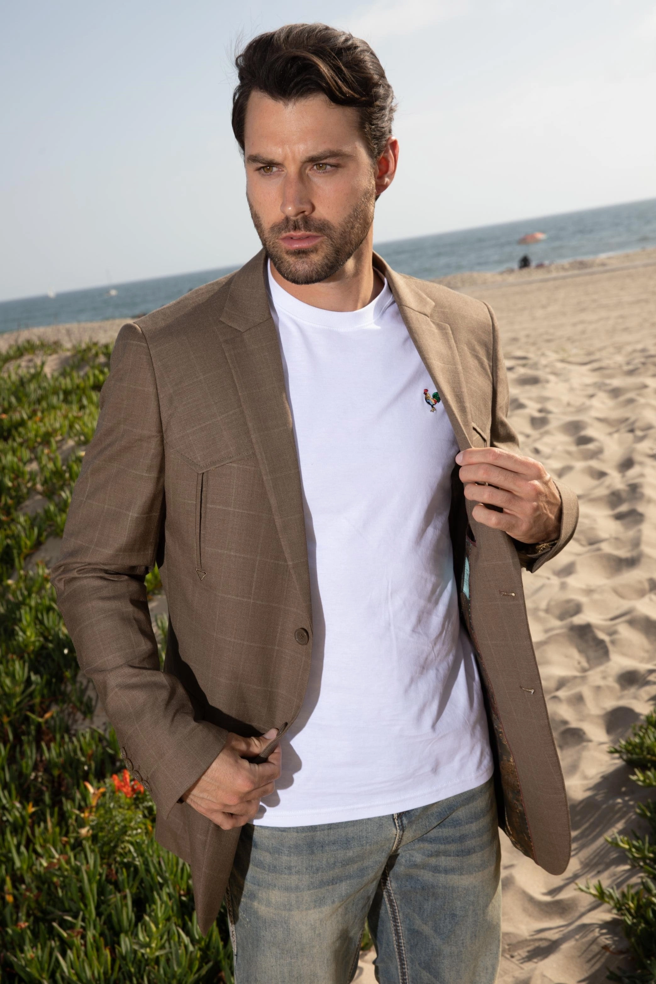 ReinforcedKnees Neat Edge Men's Western Sport Coat with Elbow Patch