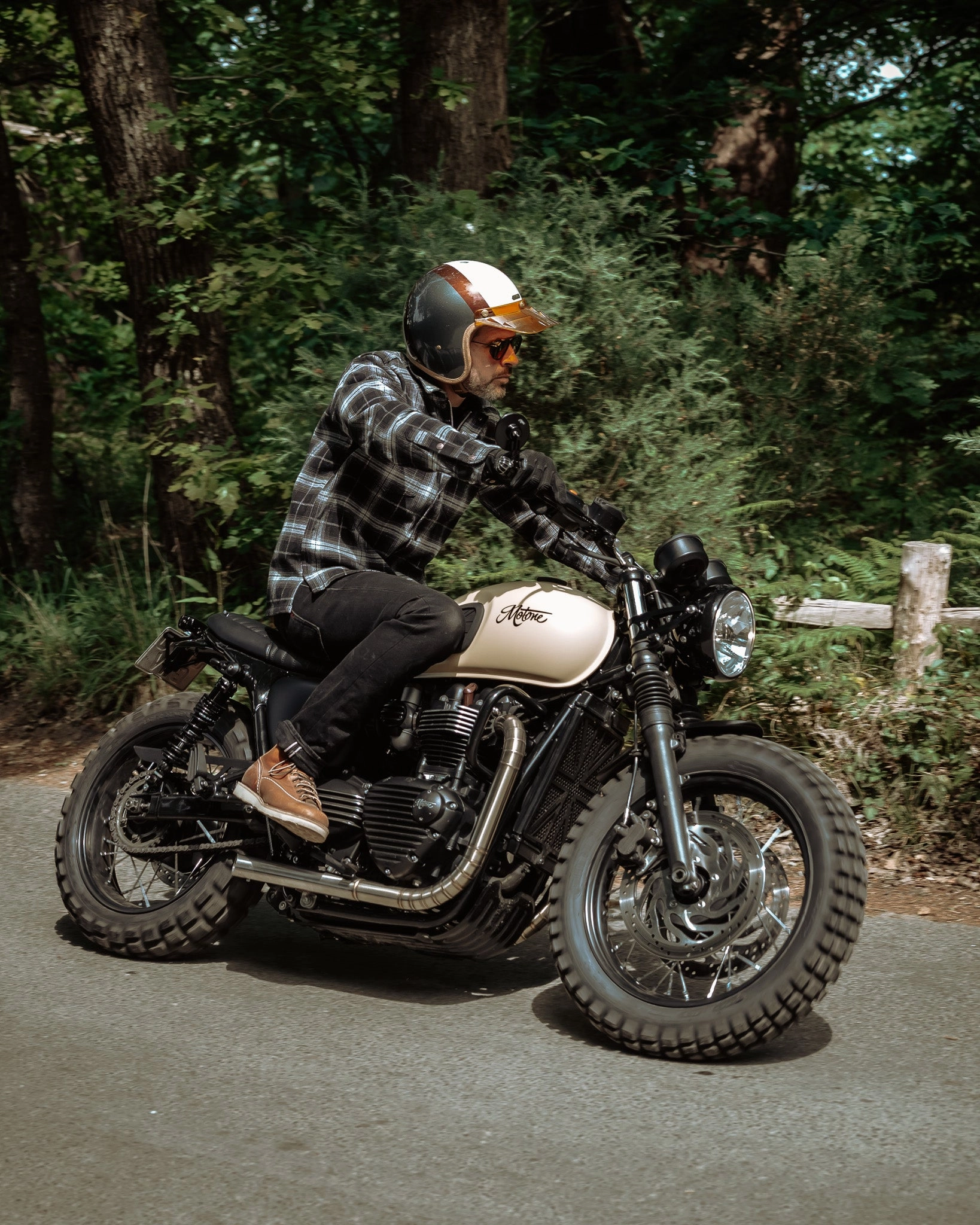 Calm Tone NonRestrictive Cut Ultra Heavy Flannel Rider??s Overshirt - Black