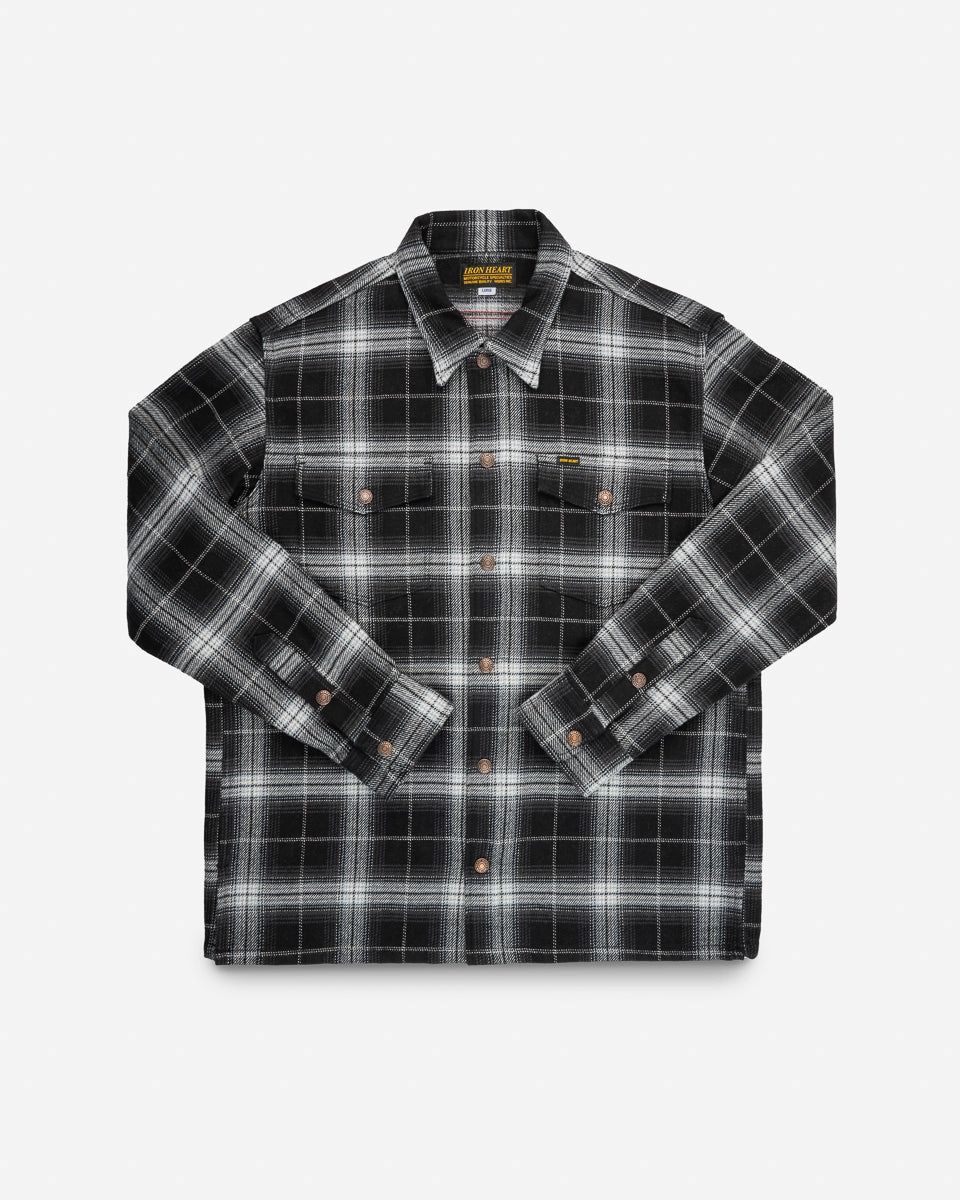 Ultra Heavy Flannel Rider??s Overshirt - Black retro look