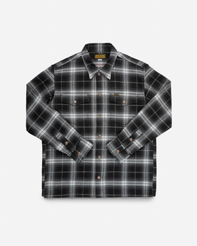 Ultra Heavy Flannel Rider??s Overshirt - Black retro look