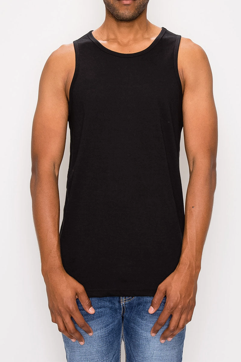 Essential Long Length Tank Top Slim Fit Silhouette