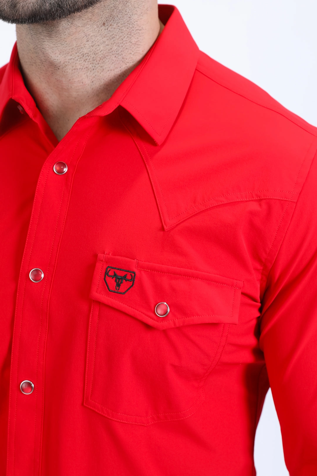 Men's Performance Western Long Sleeve Red Shirt Relaxed Comfort All day wearability