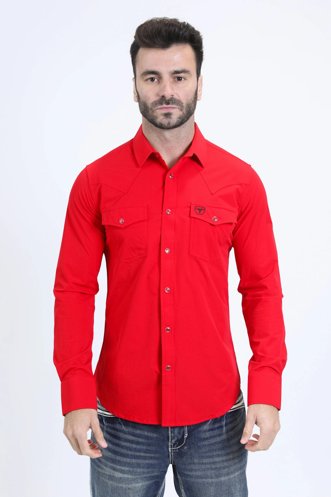 Men's Performance Western Long Sleeve Red Shirt holiday season