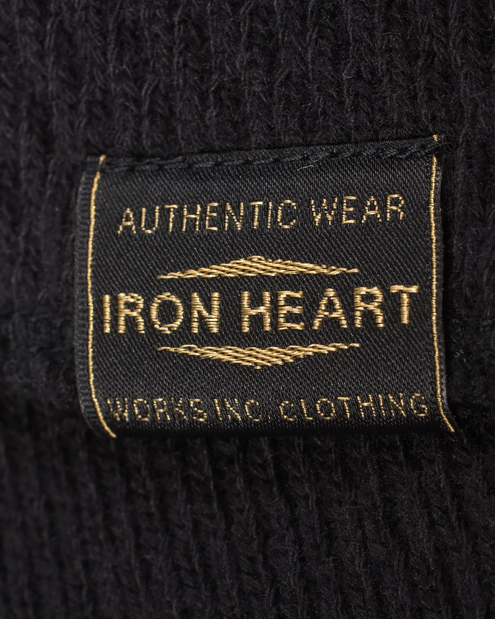 Vintage Soul Cotton Knit Crew Neck Long Sleeved Thermal Sweater - Black