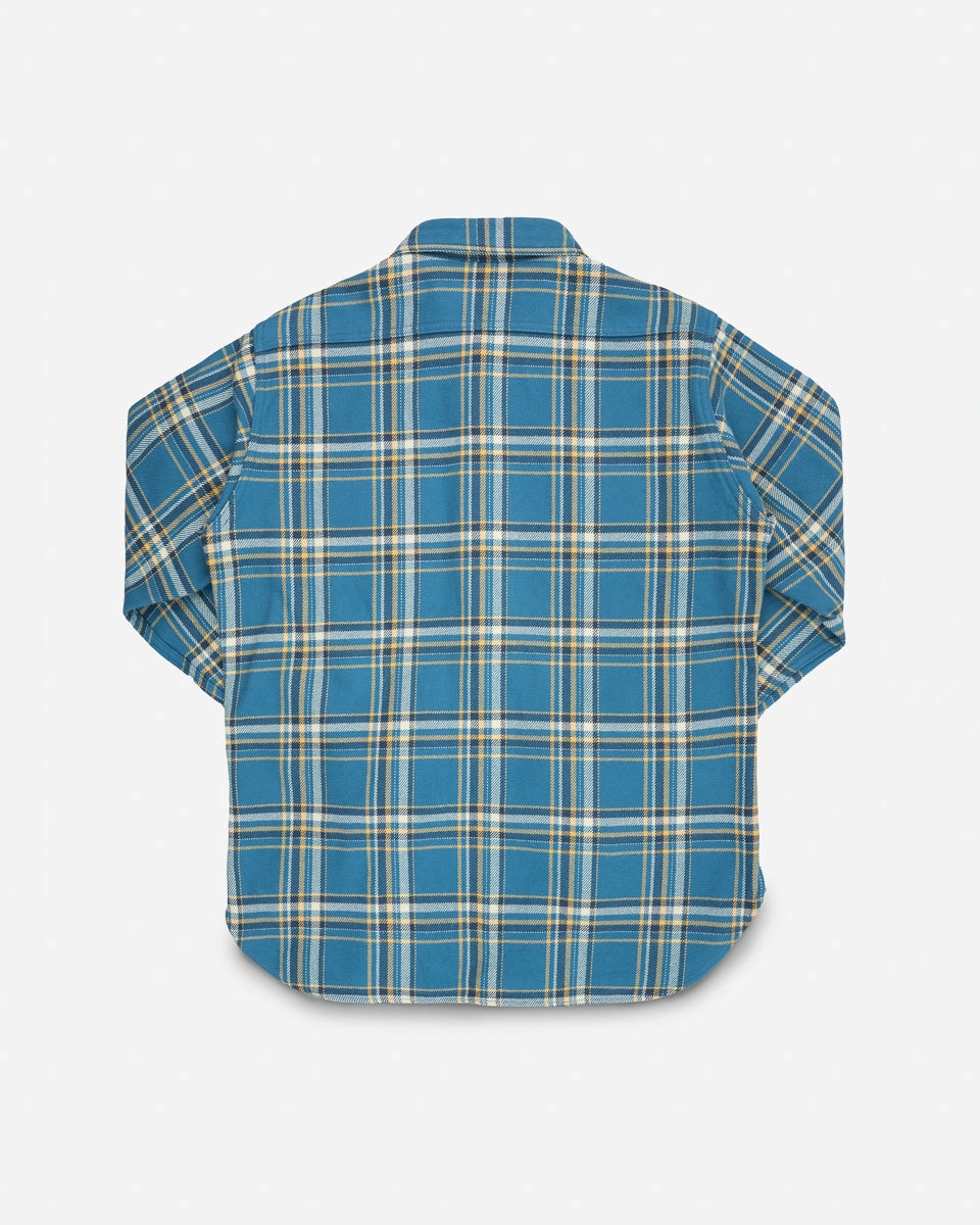 Ultra Heavy Flannel American Check Work Shirt - Blue AntiOdor Fabric