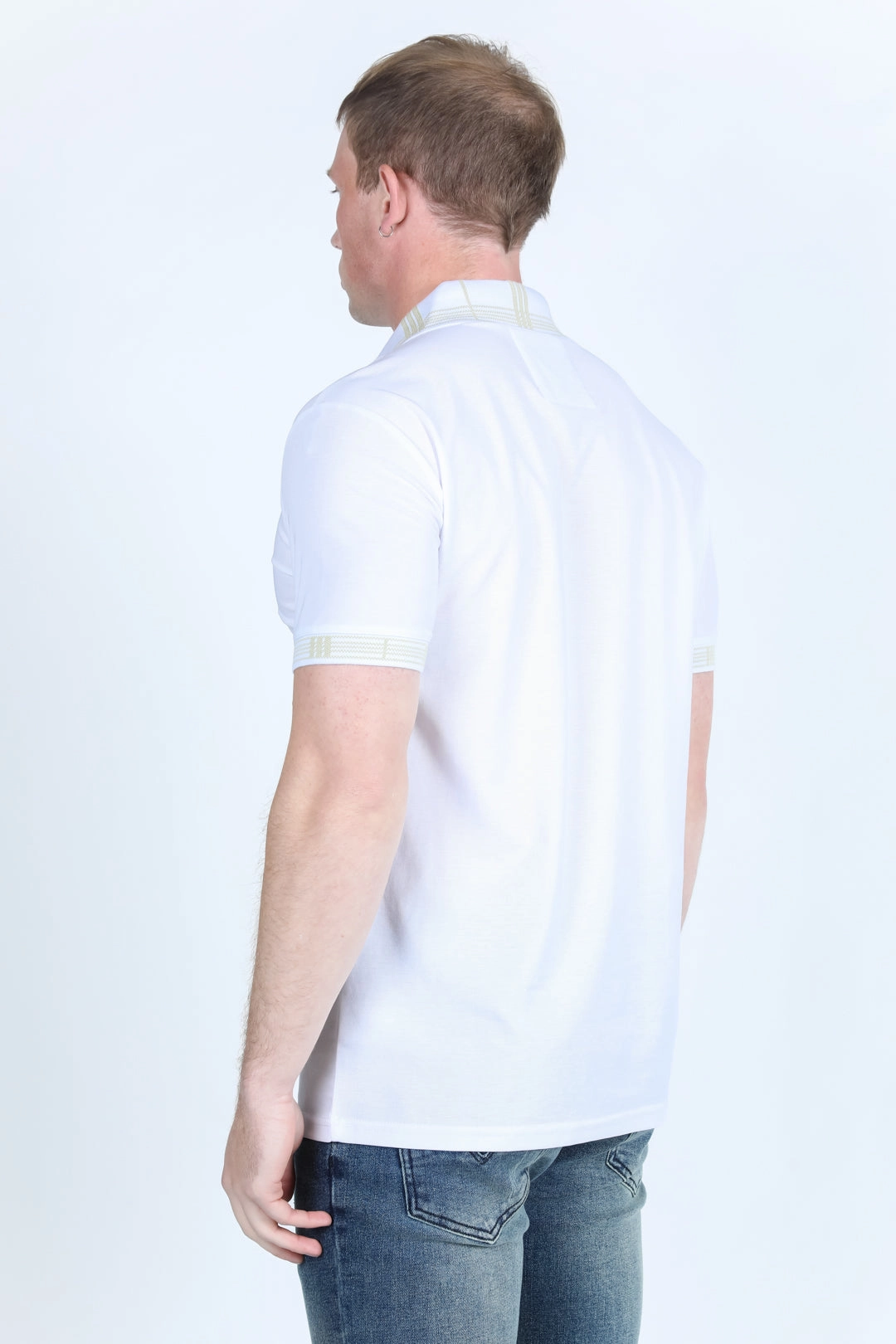 Mens Modern Fit Stretch Fashion Polo Casual Look