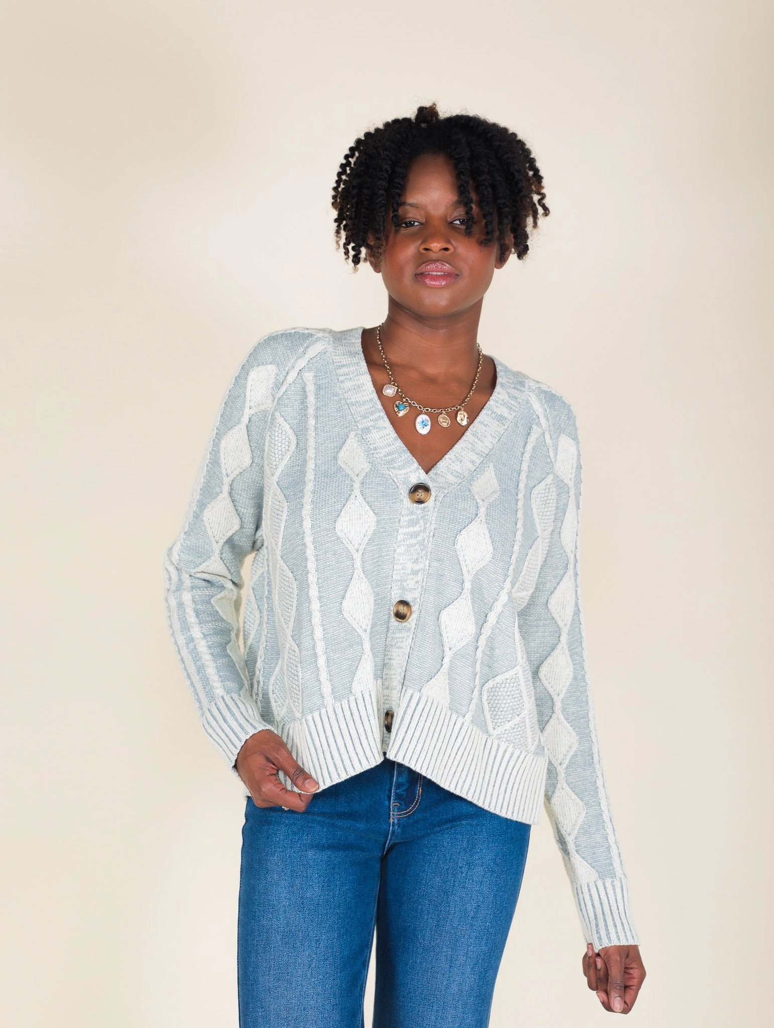 Tyler Pattern Cardigan Snow Core