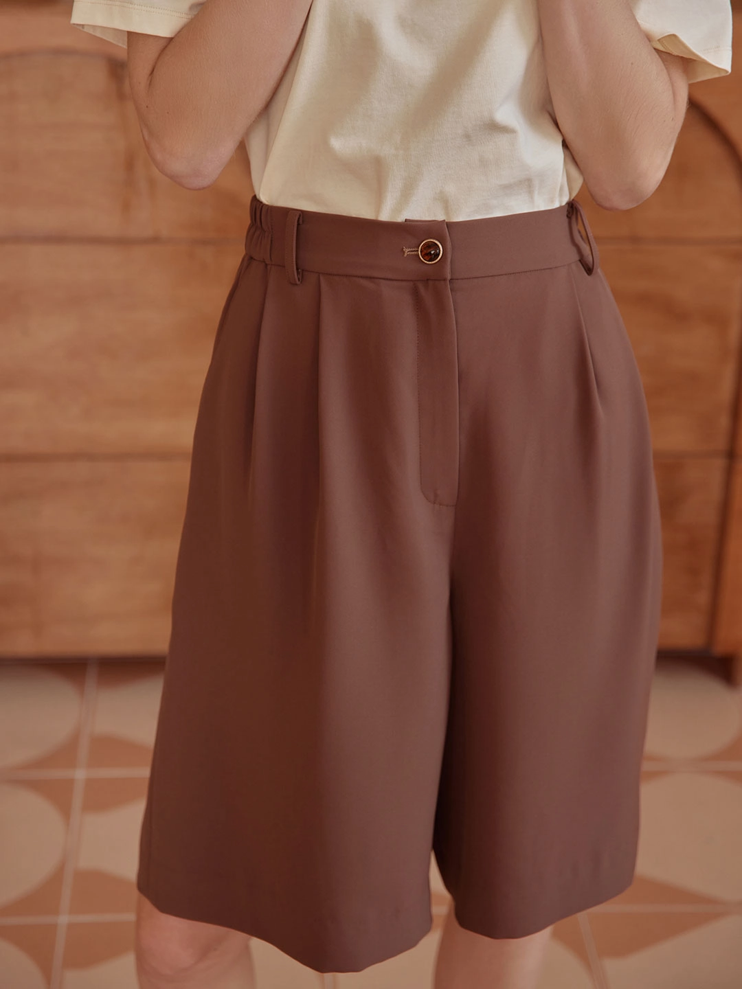 Casual Trend AntibacterialFinish Daiki Chiffon Straight Shorts