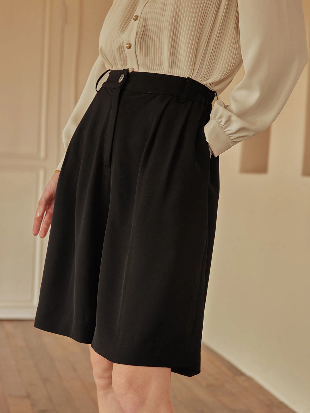 Daiki Chiffon Straight Shorts Recycled materials LowProfile Design