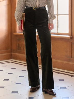 Flexible Gusset Design Isabela Straight Cotton Trousers