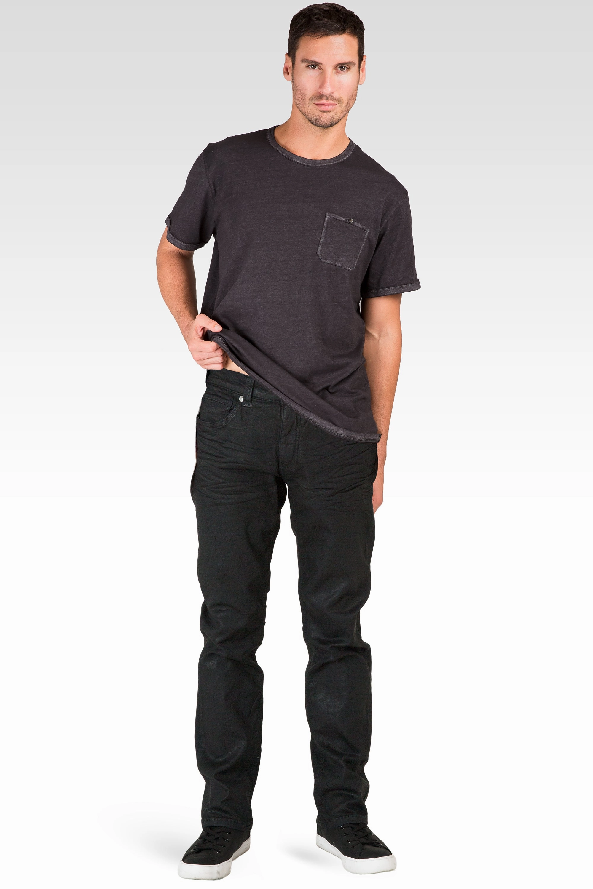 NoRubEdging Seasonal Fashion Dark Indigo Premium Coated 3D Whiskering Wash 5 Pkt Knit Denim Jeans