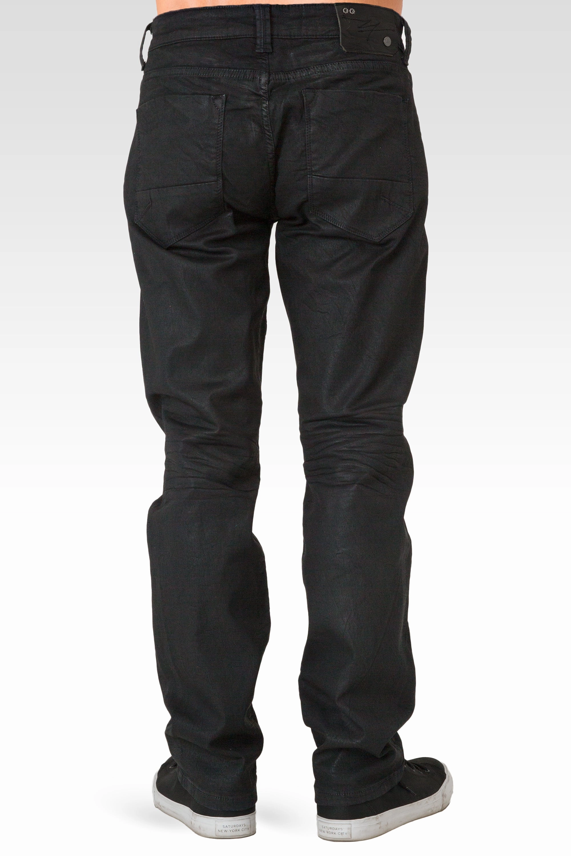 Dark Indigo Premium Coated 3D Whiskering Wash 5 Pkt Knit Denim Jeans AntiPilling Casual Comfort