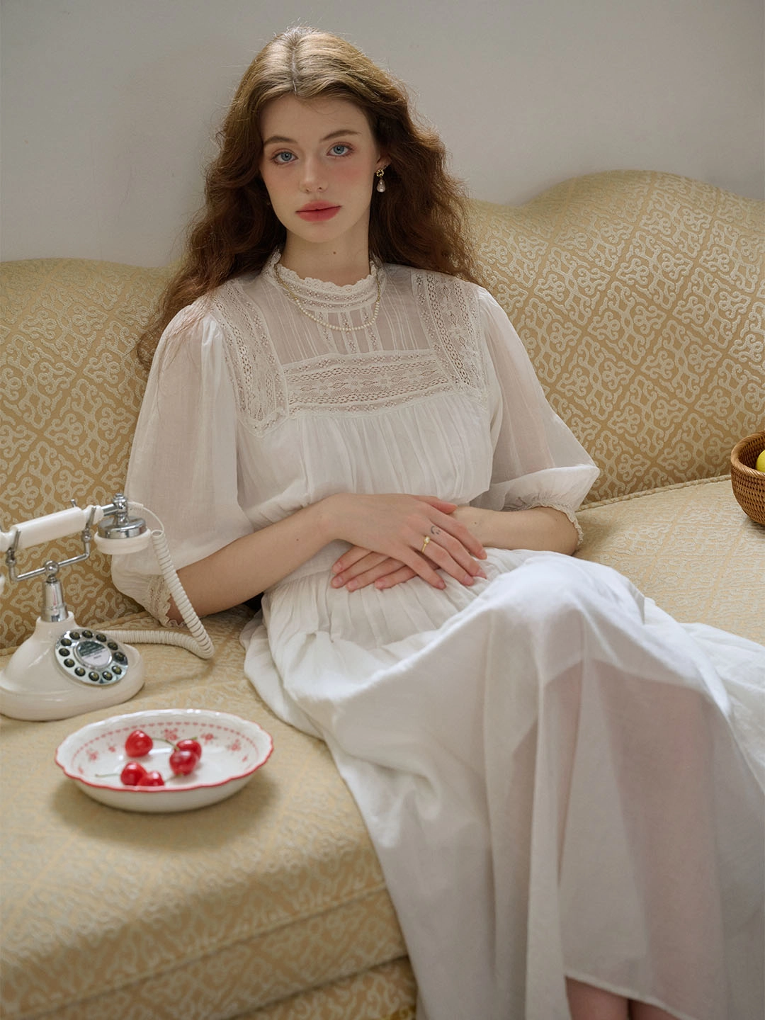 Averie Lace Panel White Dress Warm Tracksuit