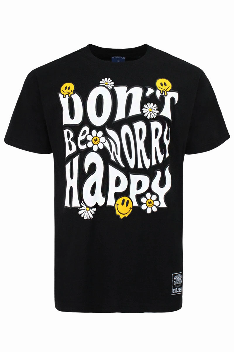Comfy Look Cold Wash Optimized Don't Worry Be Happy T-shirts