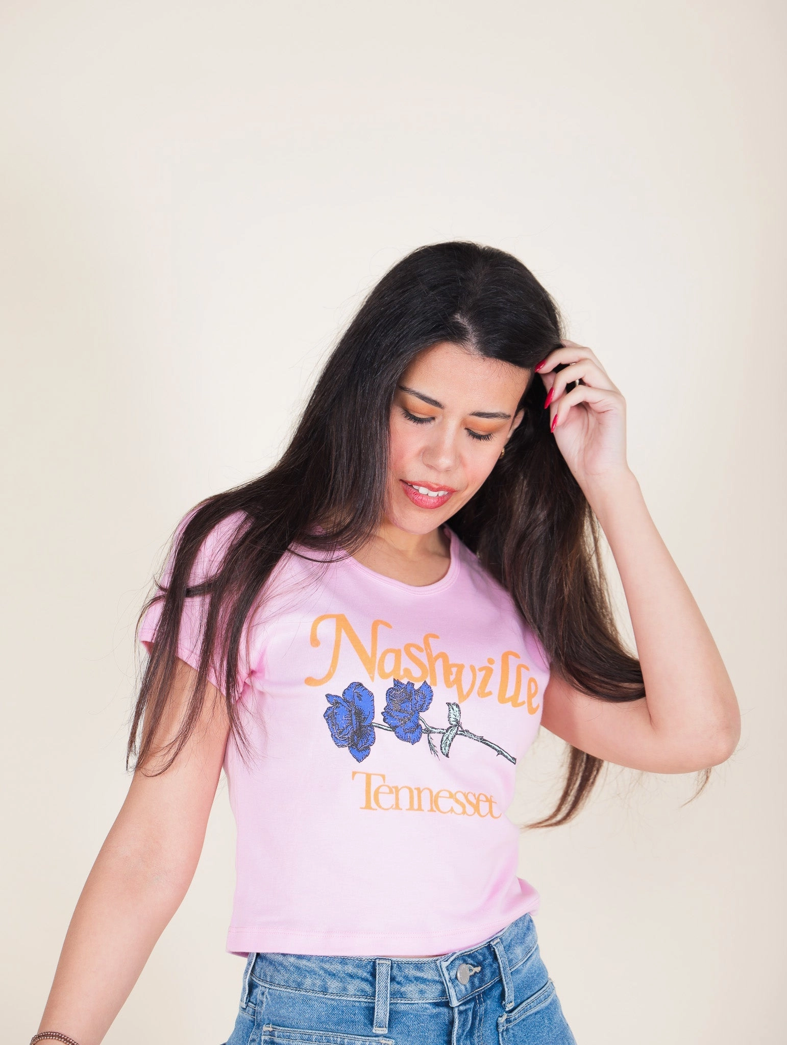 RecycledPolyester Moisture Management Fabric Nashville Pick A Flower Baby Tee