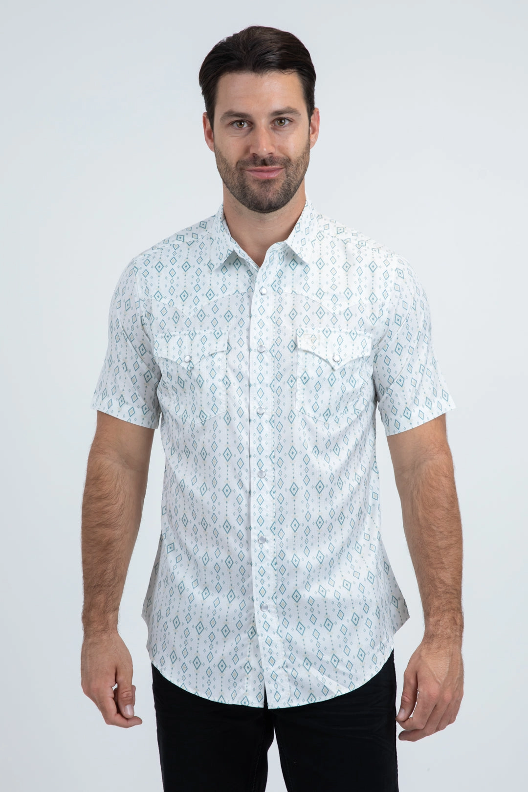 Morning Comfort Formal Elegance Men's Performance Western Short Sleeve White Shirt