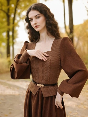 Classic Sweater Easy Fashion Aleena Square Neck Sweater