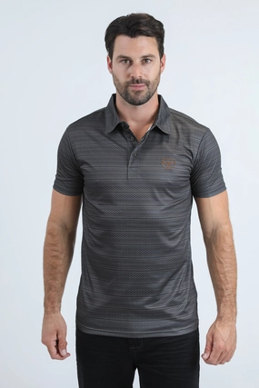 Mens Performance Fabric Modern Fit Stretch Aztec Print Olive Polo simple design Simple Comfort