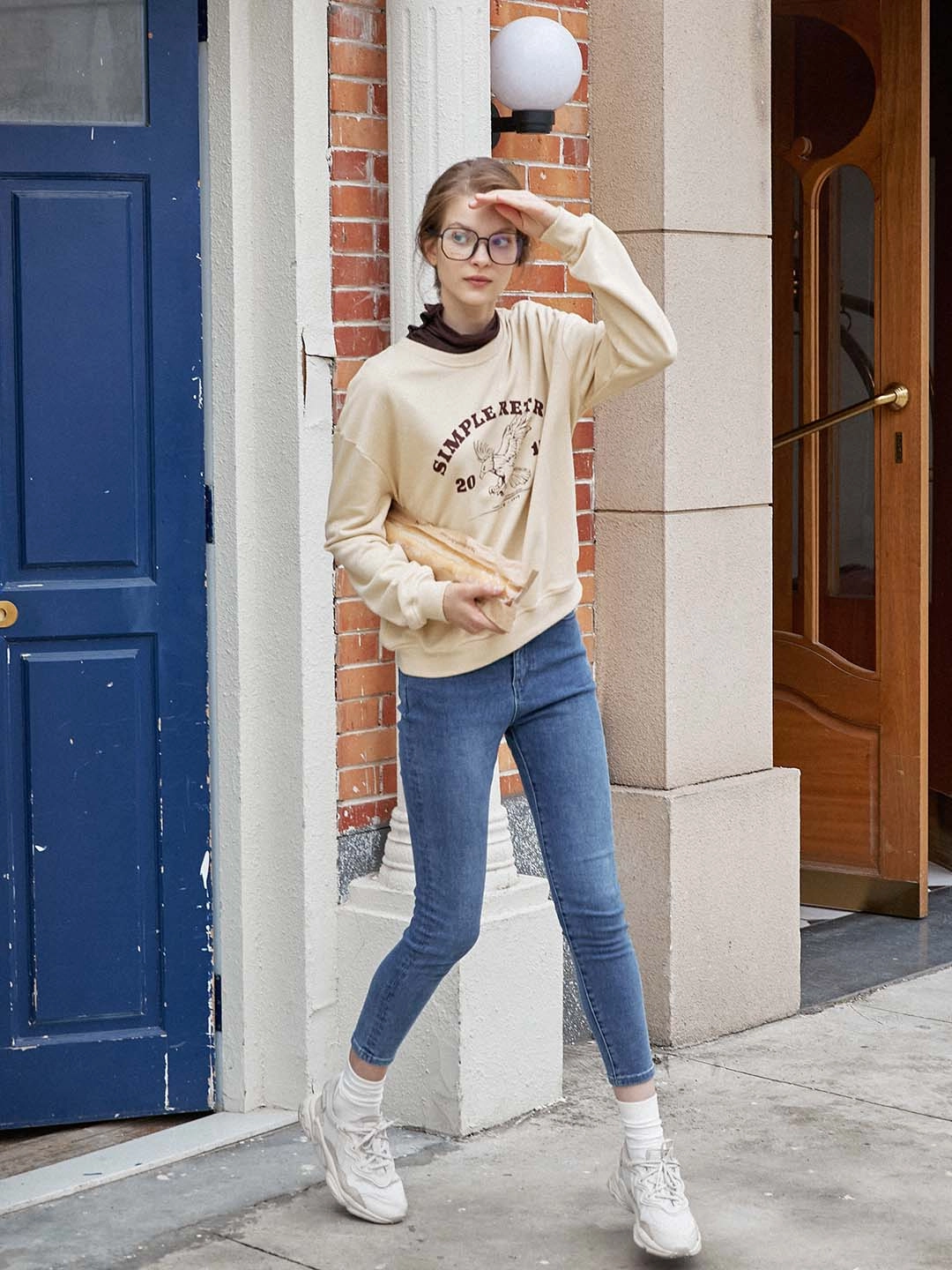 Miley Low-waisted Skinny Jeans Neutral Look Basic Utility