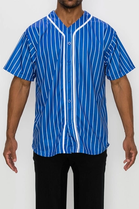 PIN STRIPED BASEBALL JERSEY ConvertibleCollarSystem