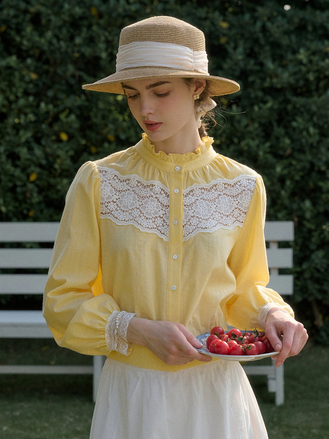 ??Final Sale??Zahara Stand Collar 100% Cotton Blouse AirflowOptimized