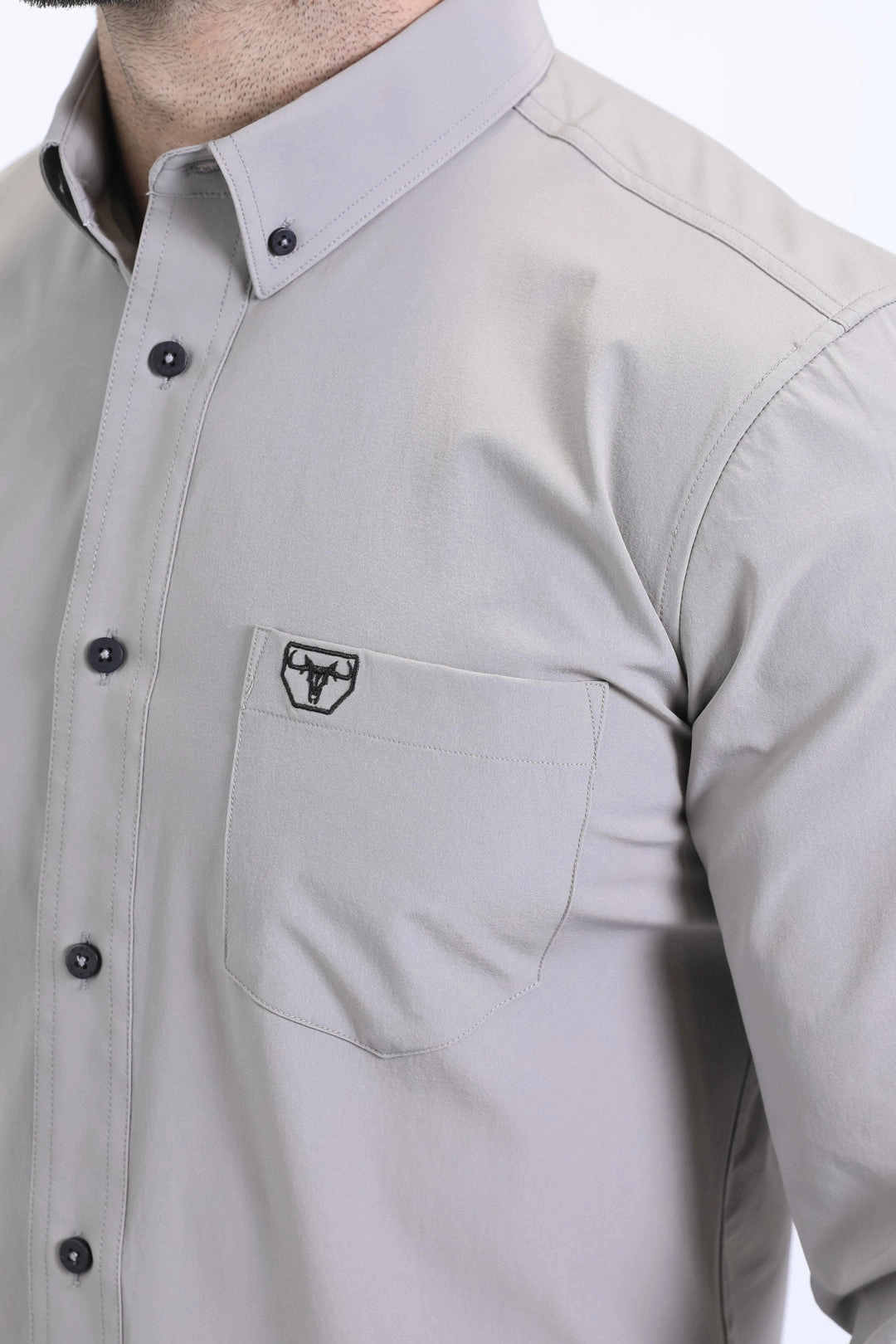 Essential Piece Men's Performance Long Sleeve Grey Shirt