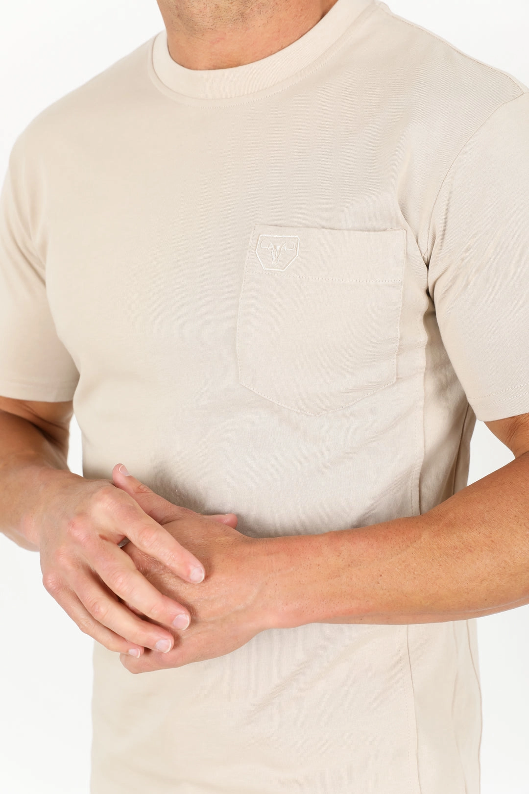 Classic Cotton Knit Beige T-Shirt Workout Gear