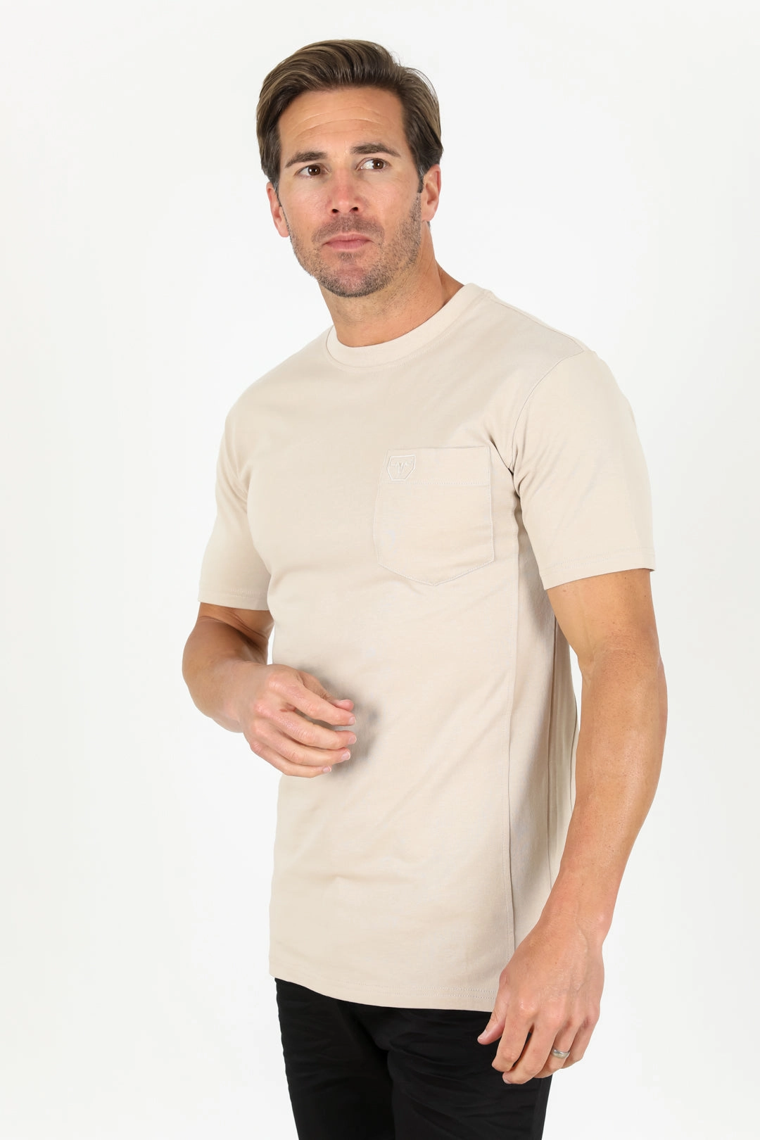 Classic Cotton Knit Beige T-Shirt Travel Ready