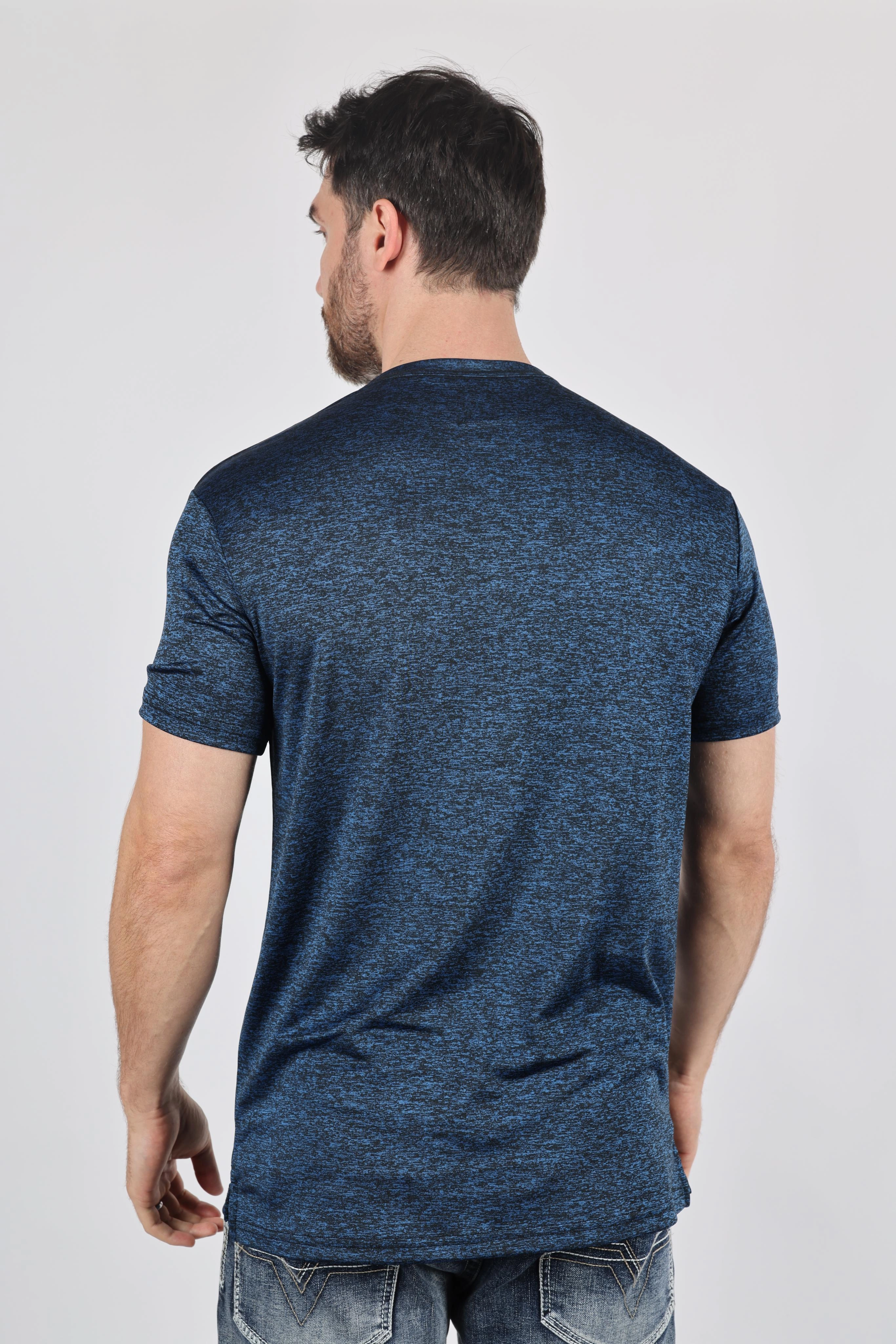 Fuzz Free Surface Mens Modern Fit Stretch Henley T-Shirt with Logo