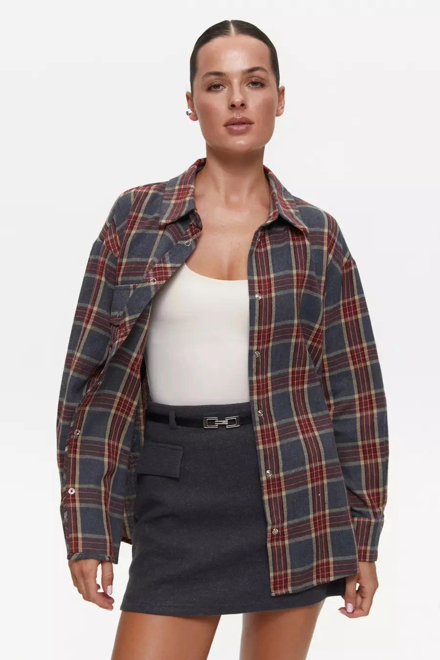 Red Large Check Shirt Myth Soul Seasonal Style