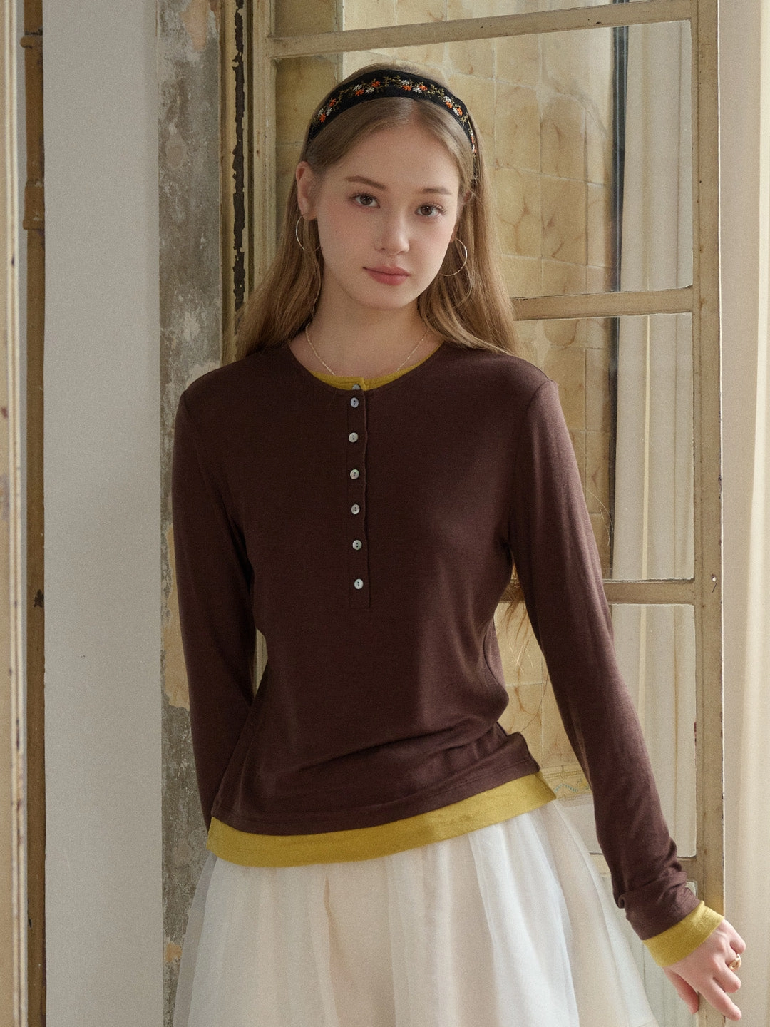 Outdoor Jacket Anaya Round Neck Skin-Friendly Lyocell Merino Top