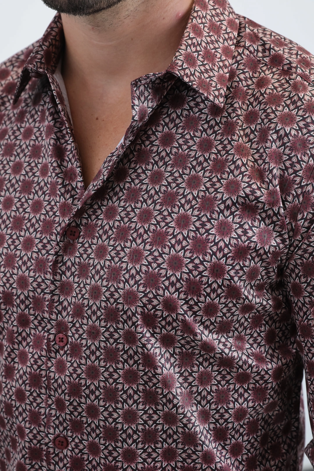 Organic Cotton Mens Modern Fit Stretch Foil Fashion Black Shirt