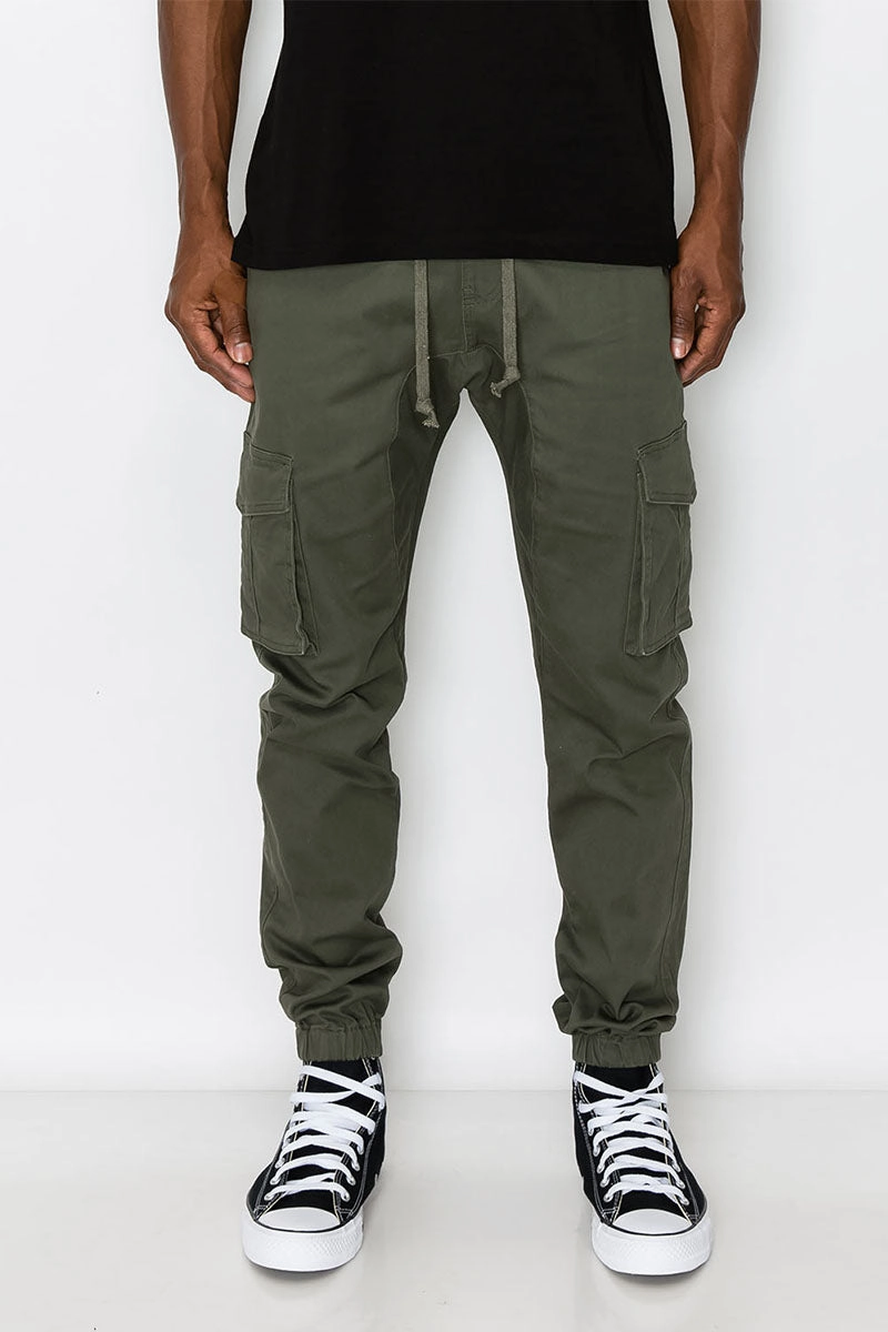 Slim Fit Design Moisture Wicking Fabric Jogger Twill Cargo Pants