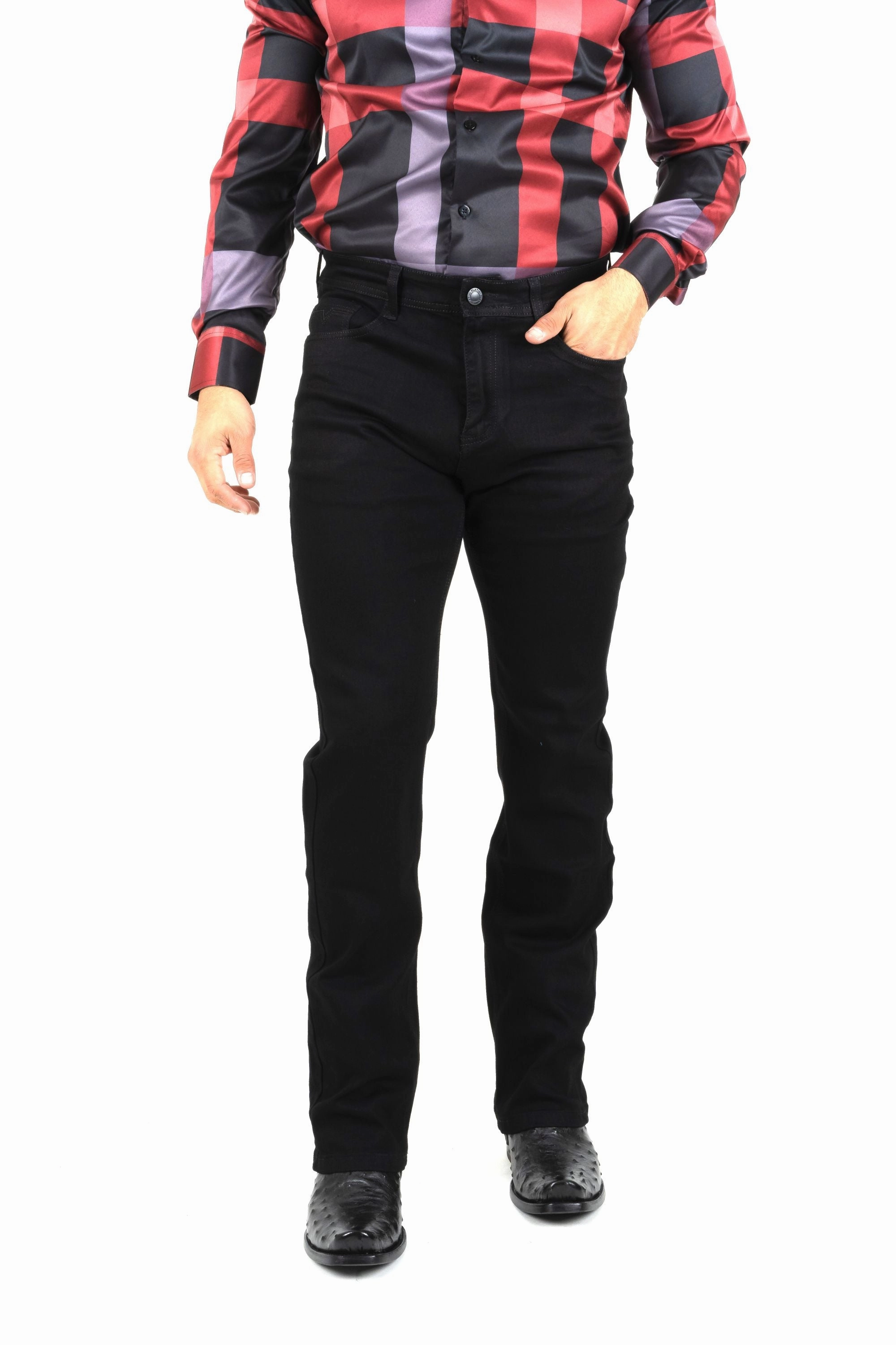 Holt Men's Jet Black Boot Cut Jeans All Fit Style Chic Design Style